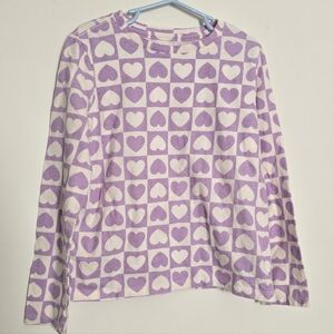 Old Navy Lavender Heart Long Sleeve Tee